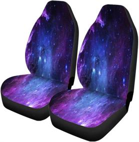 img 4 attached to 🌌 Britimes Set of 2 Car Seat Covers: Stylish Galaxy Purple Auto Accessories for Most Cars, SUVs, Sedans, and Trucks