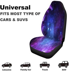 img 2 attached to 🌌 Britimes Set of 2 Car Seat Covers: Stylish Galaxy Purple Auto Accessories for Most Cars, SUVs, Sedans, and Trucks