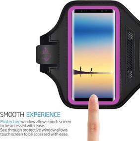 img 2 attached to 📱 LOVPHONE iPhone 13 Pro Max / 12 Pro Max / Samsung Galaxy Note 8/9/10/10+ Armband, Sports Running Exercise Gym Case with Fingerprint Sensor Access, Water-Resistant, Sweat-Proof – Gray