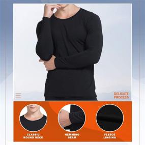 img 1 attached to 👨 Yostylish Men's Fleece Lined Thermal Underwear Set - Ultimate Warmth with Soft Long Johns, Base Layer Top & Bottom