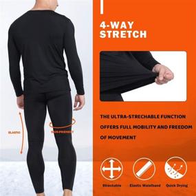 img 2 attached to 👨 Yostylish Men's Fleece Lined Thermal Underwear Set - Ultimate Warmth with Soft Long Johns, Base Layer Top & Bottom