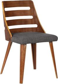 img 3 attached to Modern Charcoal Fabric Dining Chair 🪑 with Walnut Wood Finish by Armen Living Storm