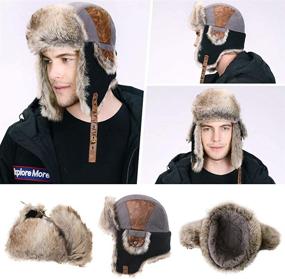 img 2 attached to 🎩 Men's Hunting Ushanka Bomber Hat by Comhats for Winter