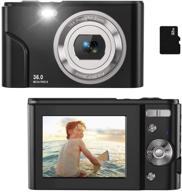 kids and teens digital camera - full hd 1080p 36.0 mega pixels vlogging camera with 16x digital zoom, lcd screen for boys, girls, students (black1) logo