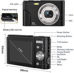 img 2 attached to Kids and Teens Digital Camera - Full HD 1080P 36.0 Mega Pixels Vlogging Camera with 16X Digital Zoom, LCD Screen for Boys, Girls, Students (Black1)