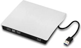 img 4 attached to Portable USB 3.0 Blu-Ray DVD Drive for Mac/Windows 10, Laptop, PC - White