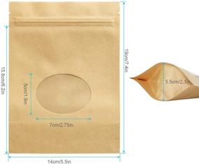 img 3 attached to 👜 SumDirect Kraft Paper Bags: Reusable Zip Lock Stand-up Food Pouches for Cookies and Snacks - 50 Pack