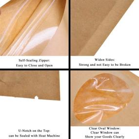 img 1 attached to 👜 SumDirect Kraft Paper Bags: Reusable Zip Lock Stand-up Food Pouches for Cookies and Snacks - 50 Pack