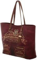 stylish harry potter hogwarts school list burgundy tote bag for ladies juniors logo