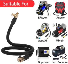 img 3 attached to 🚗 Wikkiv Car Air Rubber Hose Tire Inflator Hose - Self-Locking Tube for Standard Fine Thread 0.305" x 32TPI Air Compressor Pump - Compatible with EPAuto, AstroAI, JACO, DBPOWER, Mbrain, Audew