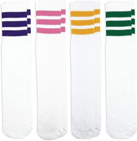 img 3 attached to Jefferies Socks Boys' Girls Unisex Stripe Assorted Knee High Tube Socks 4 Pack: Fun and Versatile Footwear for Kids