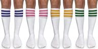 jefferies socks boys' girls unisex stripe assorted knee high tube socks 4 pack: fun and versatile footwear for kids logo