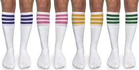 img 4 attached to Jefferies Socks Boys' Girls Unisex Stripe Assorted Knee High Tube Socks 4 Pack: Fun and Versatile Footwear for Kids