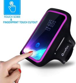 img 2 attached to 📱 QUANFUN Armband for Cell Phone: Fingerprint Touch, Key Holder | 5.5" to 6.5" | Galaxy S10/S9/S8/S20/Note 9/8/7 | Running, Workout, Sports