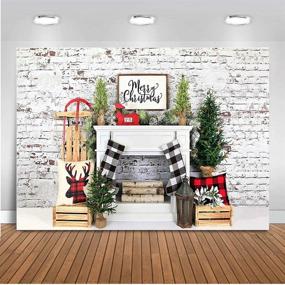 img 4 attached to 🎄 Mocsicka Christmas Backdrop - 7x5ft Vinyl, Christmas Tree Socks Fireplace Photo Studio Backdrop, Xmas Party Photography Background for Pictures