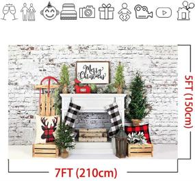 img 3 attached to 🎄 Mocsicka Christmas Backdrop - 7x5ft Vinyl, Christmas Tree Socks Fireplace Photo Studio Backdrop, Xmas Party Photography Background for Pictures