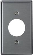 🔌 leviton 84004-40 stainless steel wallplate, 1-gang, single 1.406-inch hole, receptacle device mount, standard size логотип