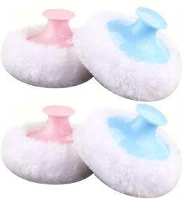 img 4 attached to 👶 Healifty Powder Puff Baby Body Powder Puff Set - 4PCS with Handle for Gentle Infant Care