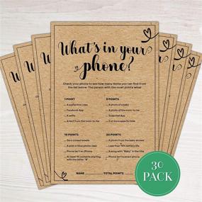 img 3 attached to 🎮 30-Pack Baby Shower Games: 'What's in Your Phone?' - A Fun Gender-Neutral Kraft Baby Shower Game Collection