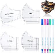 🎭 complete diy face covering template set: 9 pieces with clear acrylic sewing patterns, non-slip ruler, and fabric marking pens for homemade face accessories logo