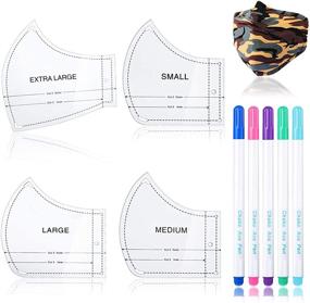 img 4 attached to 🎭 Complete DIY Face Covering Template Set: 9 Pieces with Clear Acrylic Sewing Patterns, Non-Slip Ruler, and Fabric Marking Pens for Homemade Face Accessories