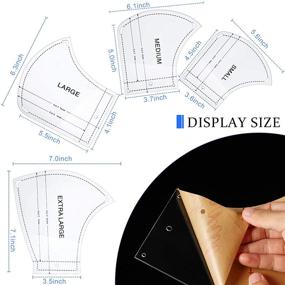 img 3 attached to 🎭 Complete DIY Face Covering Template Set: 9 Pieces with Clear Acrylic Sewing Patterns, Non-Slip Ruler, and Fabric Marking Pens for Homemade Face Accessories