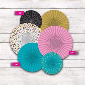 img 1 attached to 🎉 Colorful Confetti Hanging Paper Fans: Vibrant Décor for Any Celebration