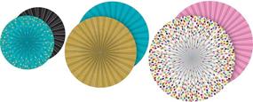 img 4 attached to 🎉 Colorful Confetti Hanging Paper Fans: Vibrant Décor for Any Celebration