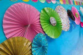 img 3 attached to 🎉 Colorful Confetti Hanging Paper Fans: Vibrant Décor for Any Celebration