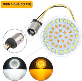img 2 attached to 🚦 PBYMT 1157 Turn Signal Light: 2-inch Bullet Front Rear LED SMD Bulb with Smoke Lens Cover Kit - Harley Touring Street Glide Road King Electra Glide Compatible (1986-2020)