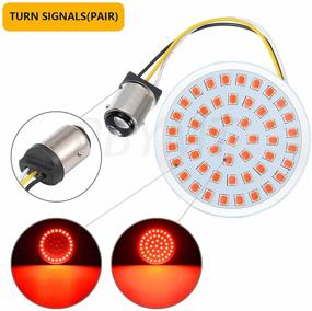 img 1 attached to 🚦 PBYMT 1157 Turn Signal Light: 2-inch Bullet Front Rear LED SMD Bulb with Smoke Lens Cover Kit - Harley Touring Street Glide Road King Electra Glide Compatible (1986-2020)