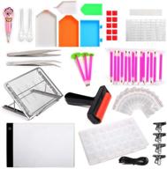 🎨 58-pack diamond painting tools and accessories kits with dimmable a4 led light pad board, adjustable tablet stand, lighting adjustable diamond pens, embroidery box for diy art craft - lamptop logo