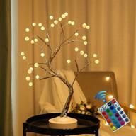 🌳 36l led fairy tree lamp | tabletop rgb color changing bonsai light with timer | diy branches remote control artificial trees | usb battery operated | home decoration & gift for wedding festival holiday (pearl) логотип