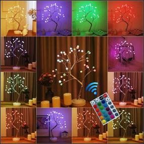 img 3 attached to 🌳 36L LED Fairy Tree Lamp | Tabletop RGB Color Changing Bonsai Light with Timer | DIY Branches Remote Control Artificial Trees | USB Battery Operated | Home Decoration & Gift for Wedding Festival Holiday (Pearl)