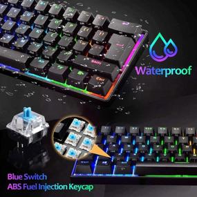 img 1 attached to Portable Mechanical Gaming Keyboard 61 Key RGB Backlit Anti-Ghosting USB Wired Waterproof for Typist Laptop PC Mac Gamer - Mini Size (Black/Blue Switch)