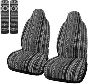 img 4 attached to 🚗 Protect Your Front Seats with X AUTOHAUX 2pcs Gray Universal Seat Cover Protectors: Saddle Blanket Design with Seat-Belt Pad for Car.