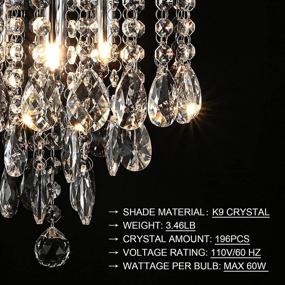 img 3 attached to NSRCE Chandelier，10 Fixture，3 Light，Crystal Bedroom，Foyer，Hallway，Girls Room，Entryway