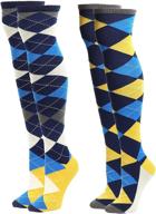 🧦 women's golf socks: knee high argyle design in 2 color options (2 pairs) logo