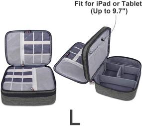 img 2 attached to 🔌 BUBM Travel Cable Organizer - 3Pcs Universal Electronics Accessories Carry Bag for Cables, USB Flash Drive, Battery, and More - Denim Gray