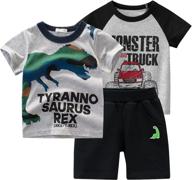 kivors toddler dinosaur outfits 3 piece logo