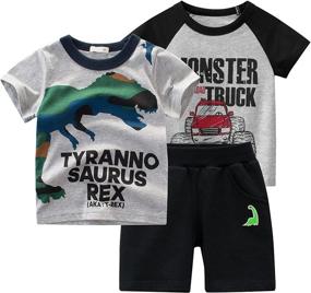 img 4 attached to Kivors Toddler Dinosaur Outfits 3 Piece