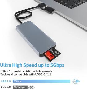 img 2 attached to 🖥️ High-speed USB 3.0 5-in-1 SD Card Reader Adapter: Compatible with Windows, Mac, Linux