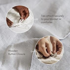 img 1 attached to 🛏️ Baloo Natural Linen Duvet Cover - Removable Cover for Weighted Blankets | Soft, Breathable French Linen | Premium Quality | Dove Grey | 42x72 inches