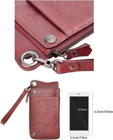 img 2 attached to ZLYC Vintage Handmade Detachable Wristlet Women's Handbags & Wallets - Wallets for Timeless Style and Practicality