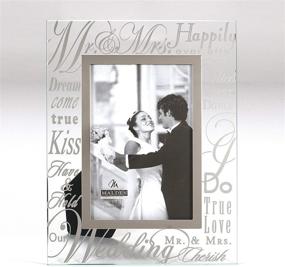 img 4 attached to 🖼️ Malden International Designs Mirrored Glass With Silver Metal Inner Border Mr. and Mrs. Picture Frame, 4x6, Silver - Stylish Photo Display for Couples