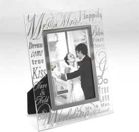 img 2 attached to 🖼️ Malden International Designs Mirrored Glass With Silver Metal Inner Border Mr. and Mrs. Picture Frame, 4x6, Silver - Stylish Photo Display for Couples