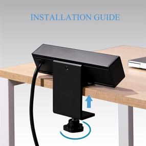 img 2 attached to 💡 Haylink Desk Clamp Power Strip: 3 AC Outlets, 2 USB Charging Ports, Removable Edge Mount - Black