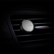🚗 demur car air freshener: sleek minimalist aluminum alloy round box, long-lasting scent for up to 40 days - titanium gray logo