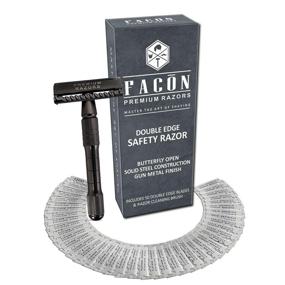 img 4 attached to 🪒 Facón Classic Long Handle Double Edge Safety Razor with 50 Platinum Japanese Stainless Steel Blades - Experience Smooth Wet Shaving and Get 200+ Shaves