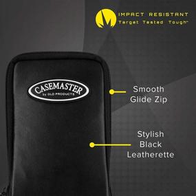 img 1 attached to 🎯 Casemaster Mini Pro Black Leatherette Dart Case - Holds 6 Darts: Steel Tip or Soft Tip, Slim Profile, Leather-Like Design, Integrated Pockets for Flights, Shafts, and Tips